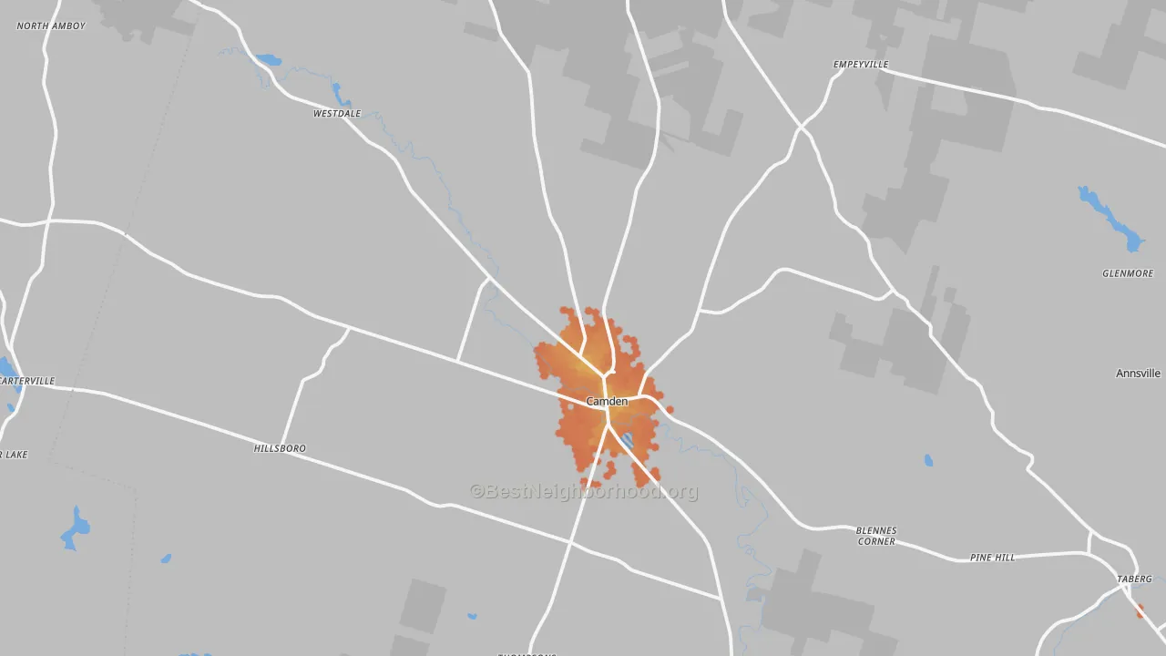 Bike Grade map of 13316, NY