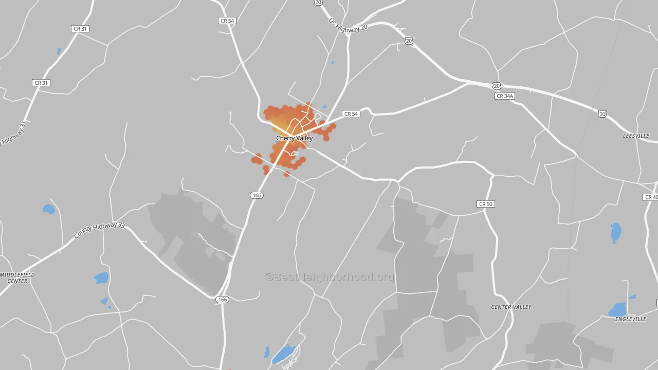 Bike Grade map of 13320, NY