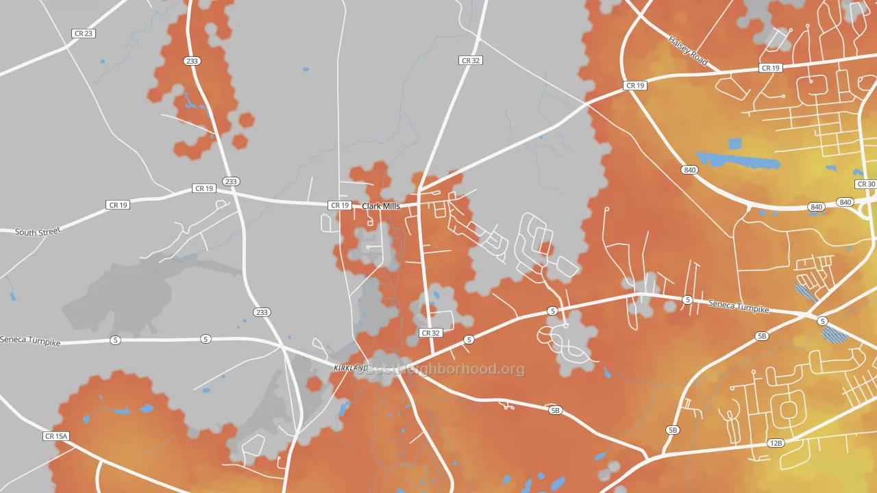 Bike Grade map of 13321, NY