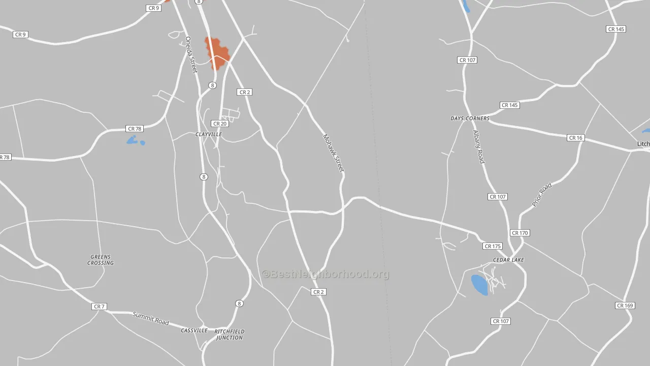 Bike Grade map of 13322, NY
