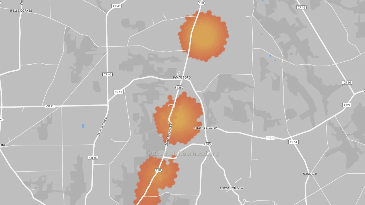 Bike Grade map of 13328, NY