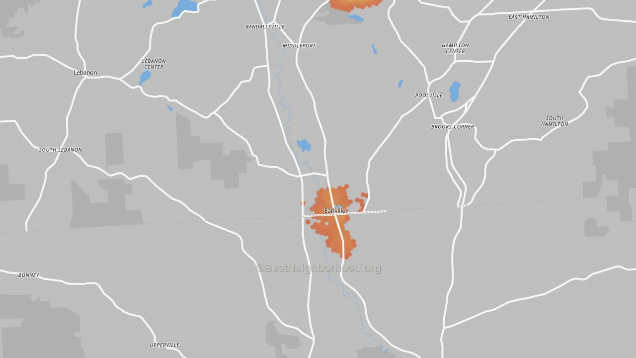 Bike Grade map of 13332, NY