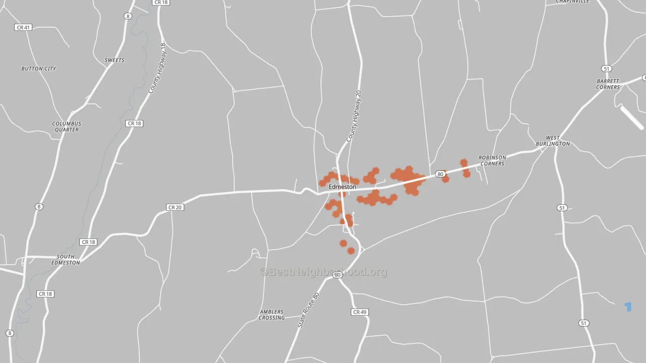 Bike Grade map of 13335, NY