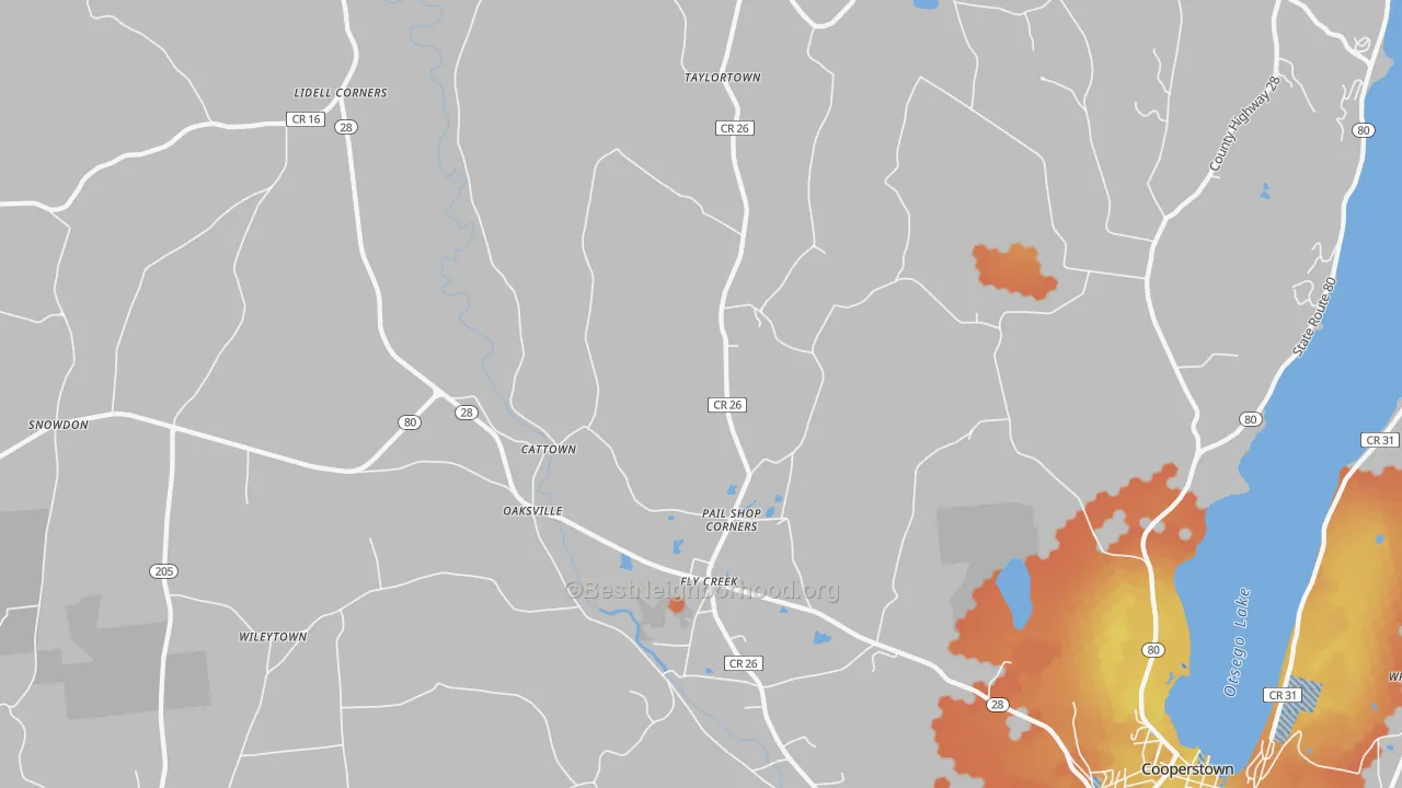 Bike Grade map of 13337, NY