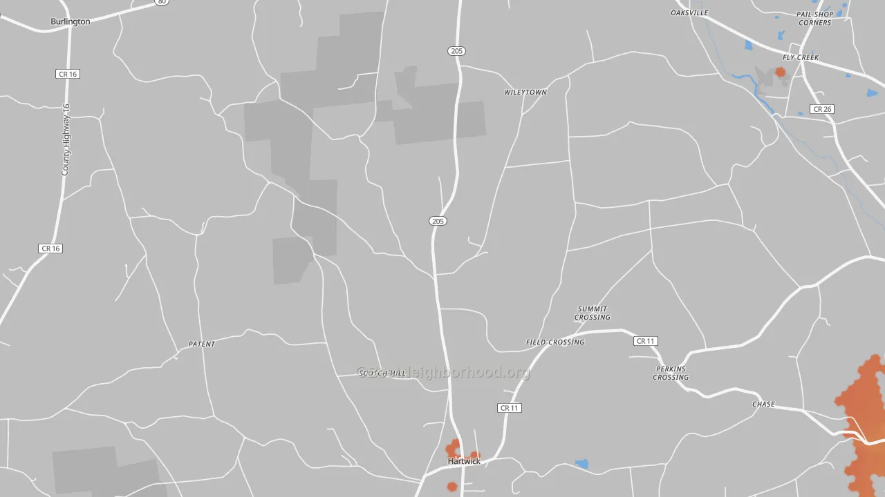Bike Grade map of 13348, NY