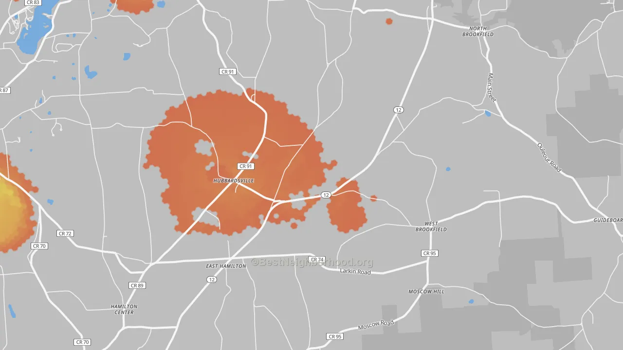 Bike Grade map of 13355, NY