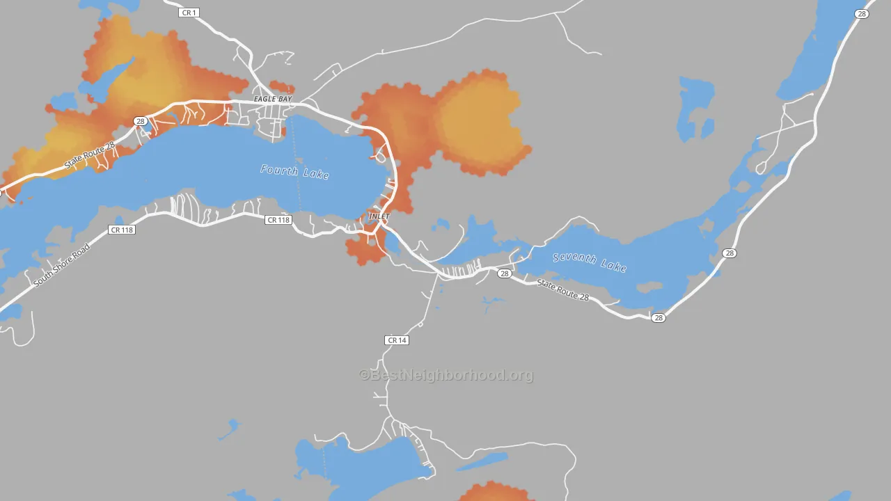 Bike Grade map of 13360, NY