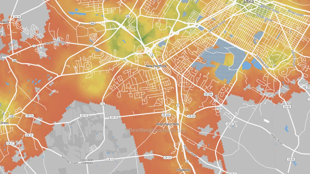 Bike Grade map of 13413, NY
