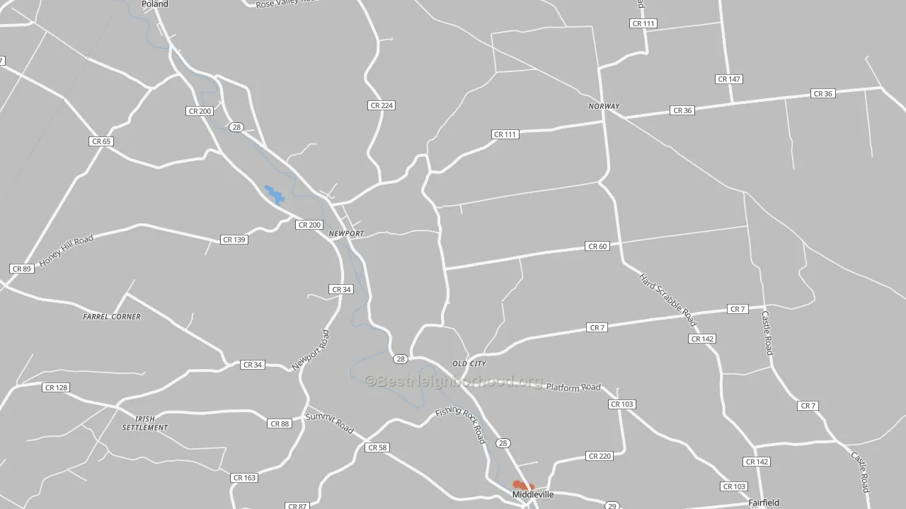 Bike Grade map of 13416, NY