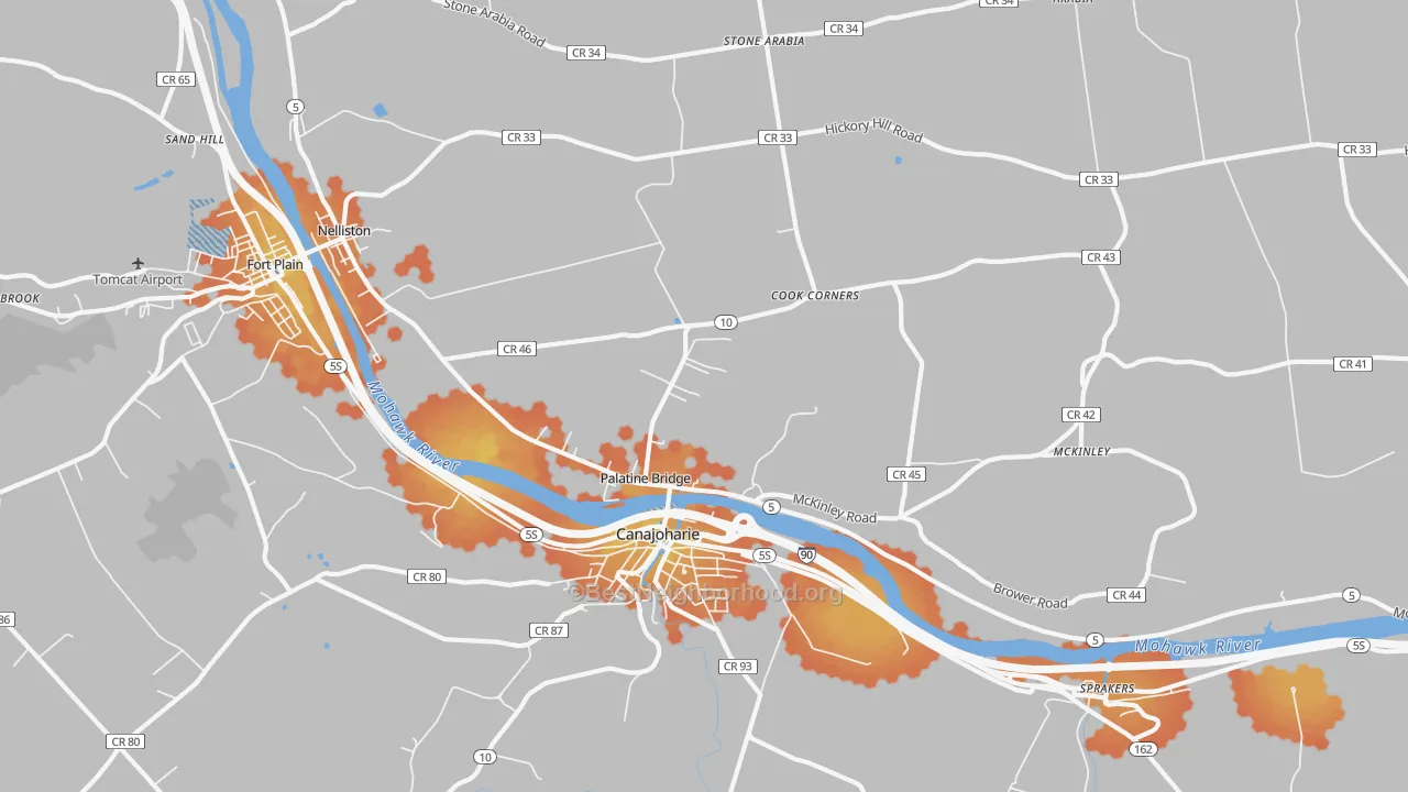 Bike Grade map of 13428, NY