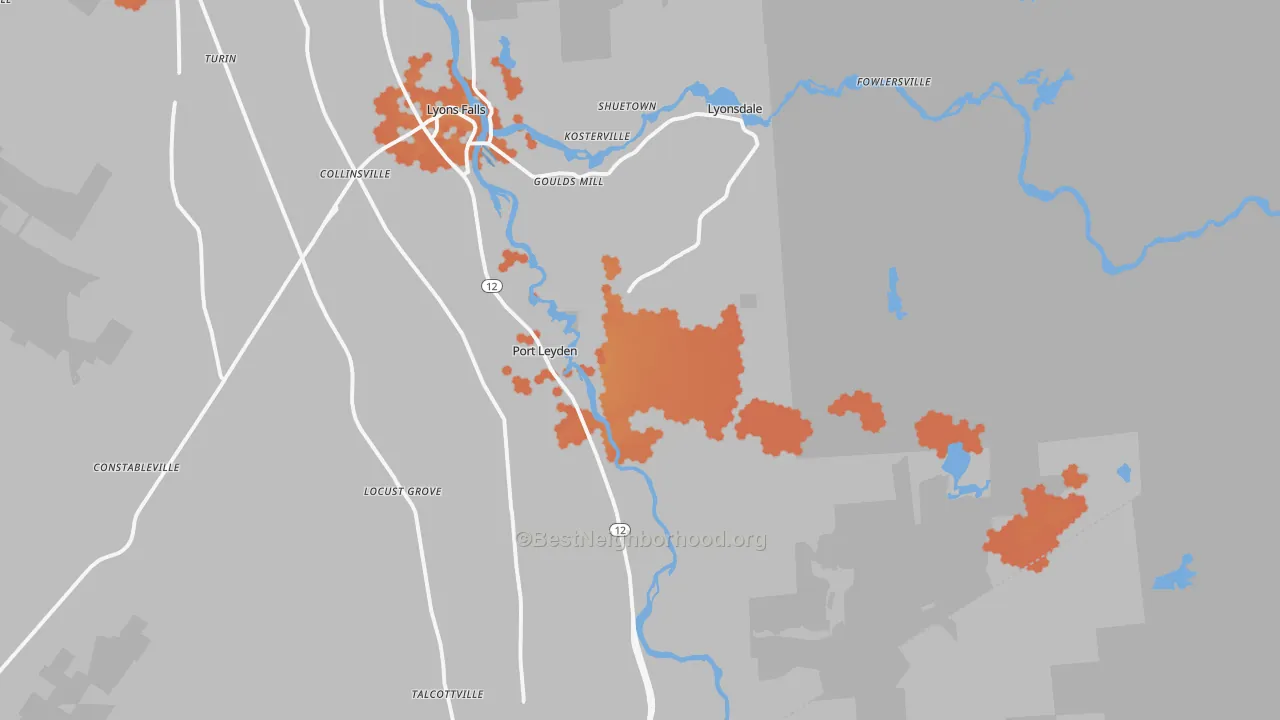 Bike Grade map of 13433, NY