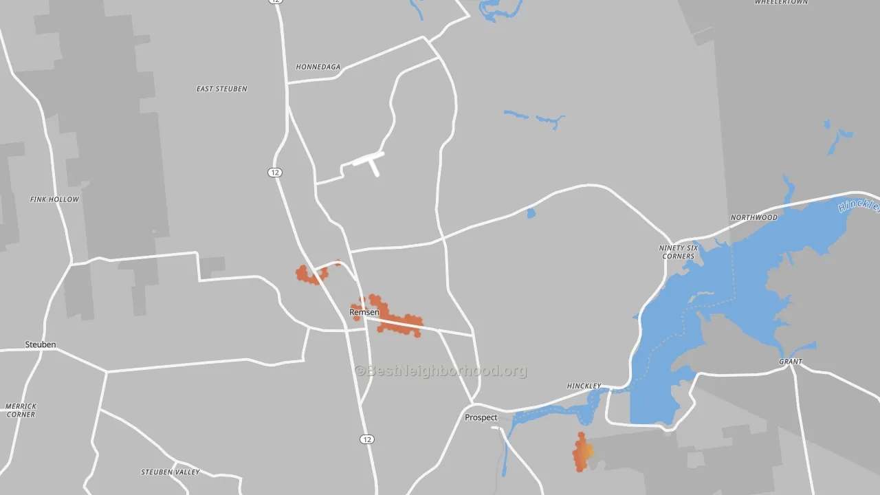 Bike Grade map of 13438, NY