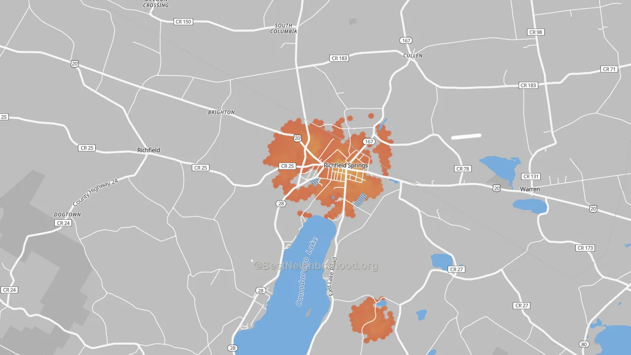 Bike Grade map of 13439, NY