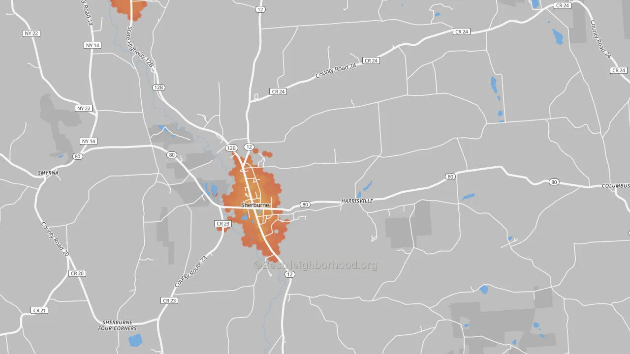 Bike Grade map of 13460, NY