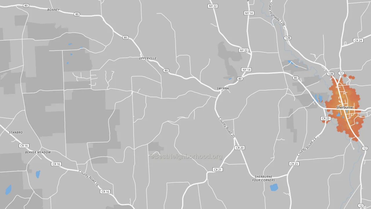 Bike Grade map of 13464, NY