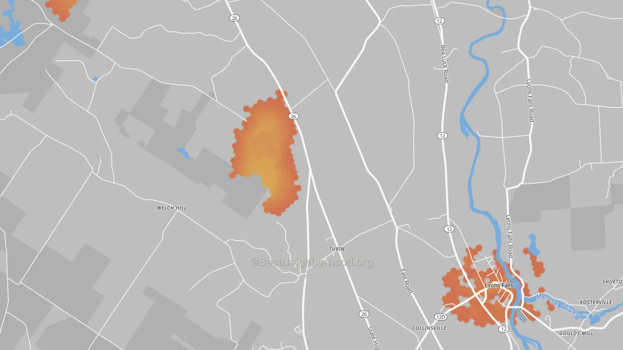 Bike Grade map of 13473, NY