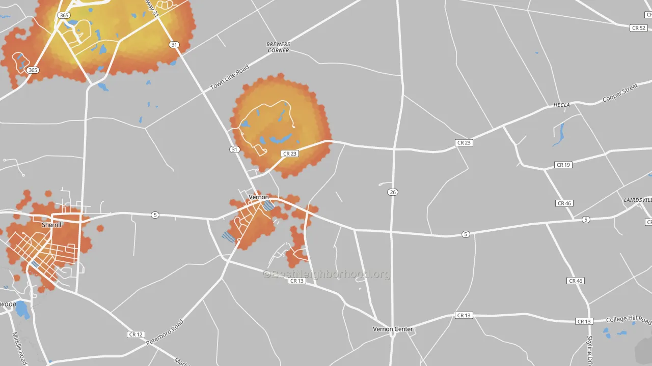 Bike Grade map of 13476, NY