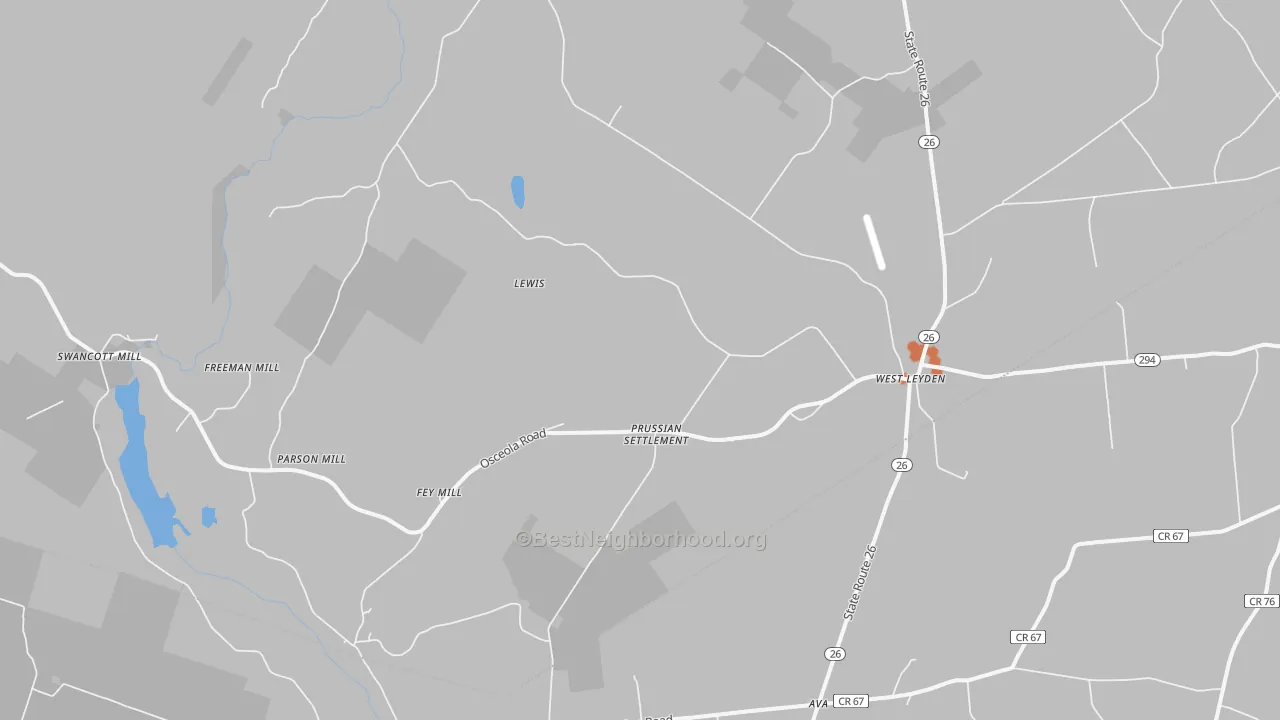 Bike Grade map of 13489, NY