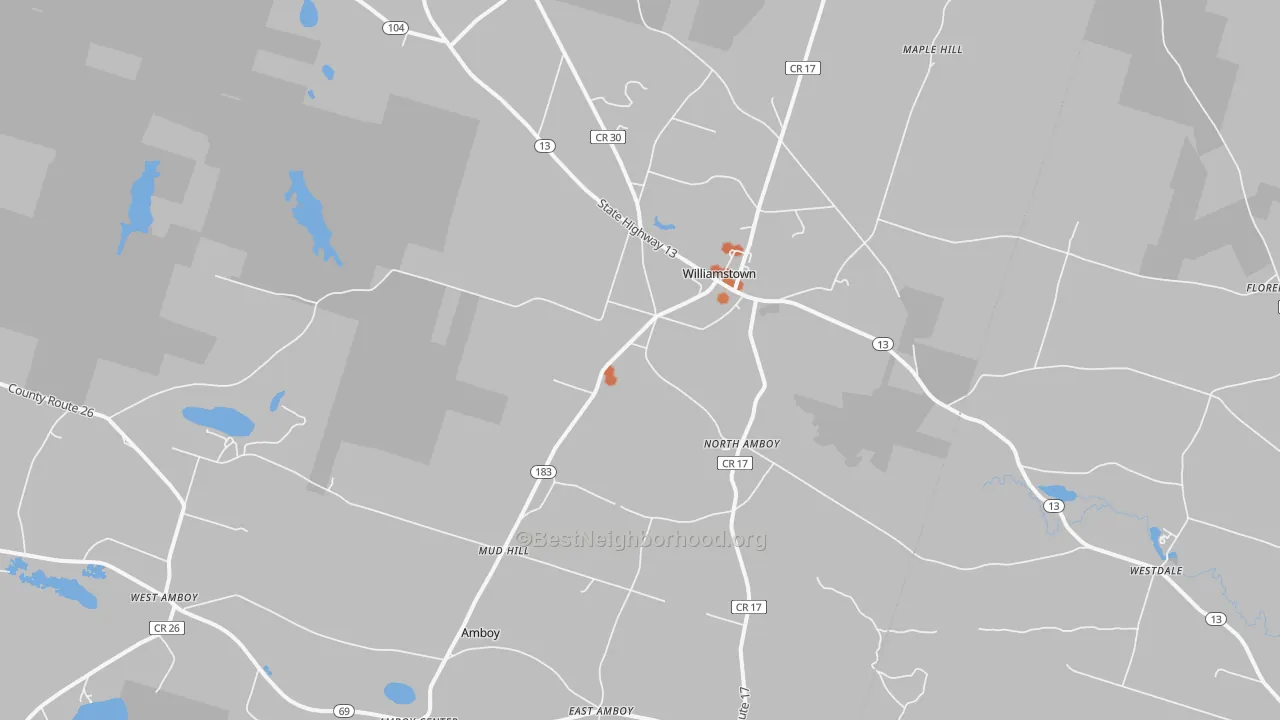 Bike Grade map of 13493, NY