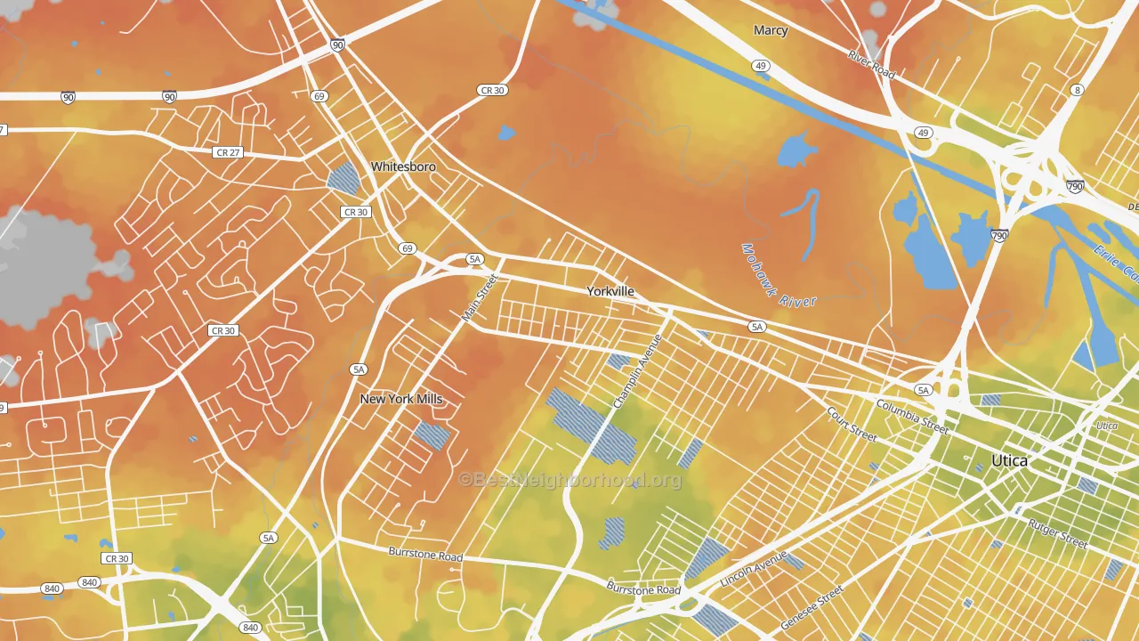 Bike Grade map of 13495, NY