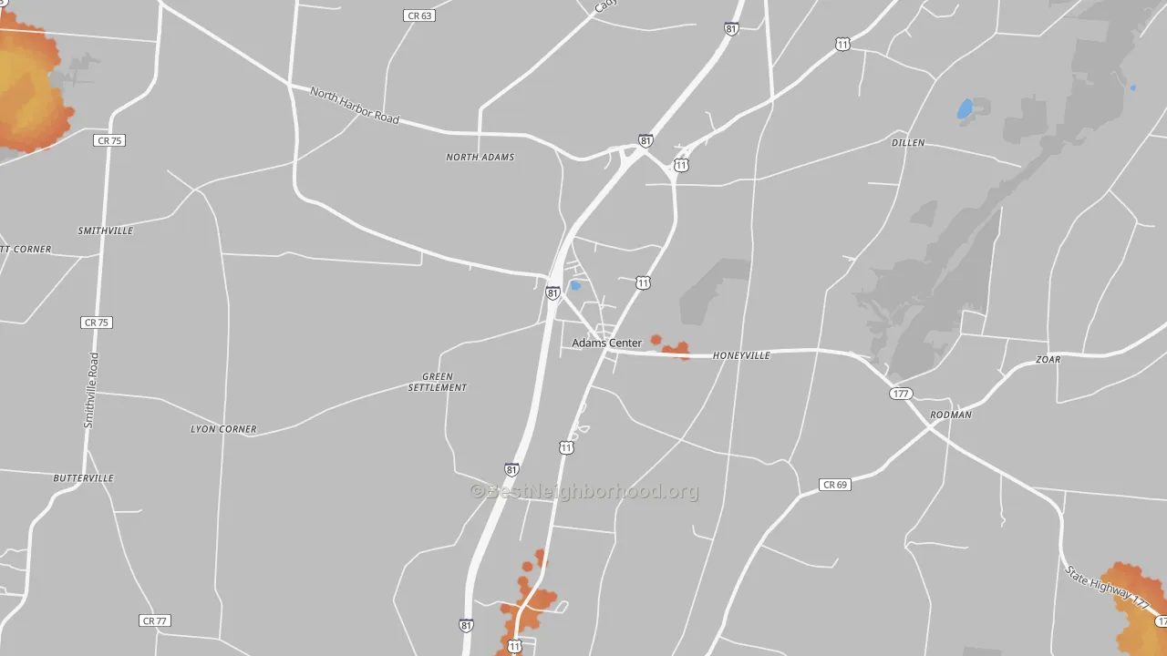 Bike Grade map of 13606, NY