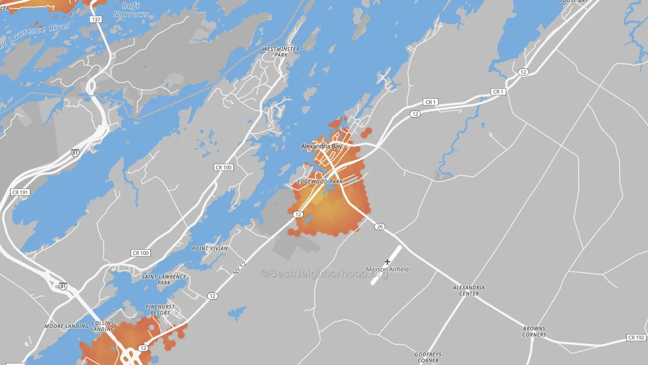 Bike Grade map of 13607, NY