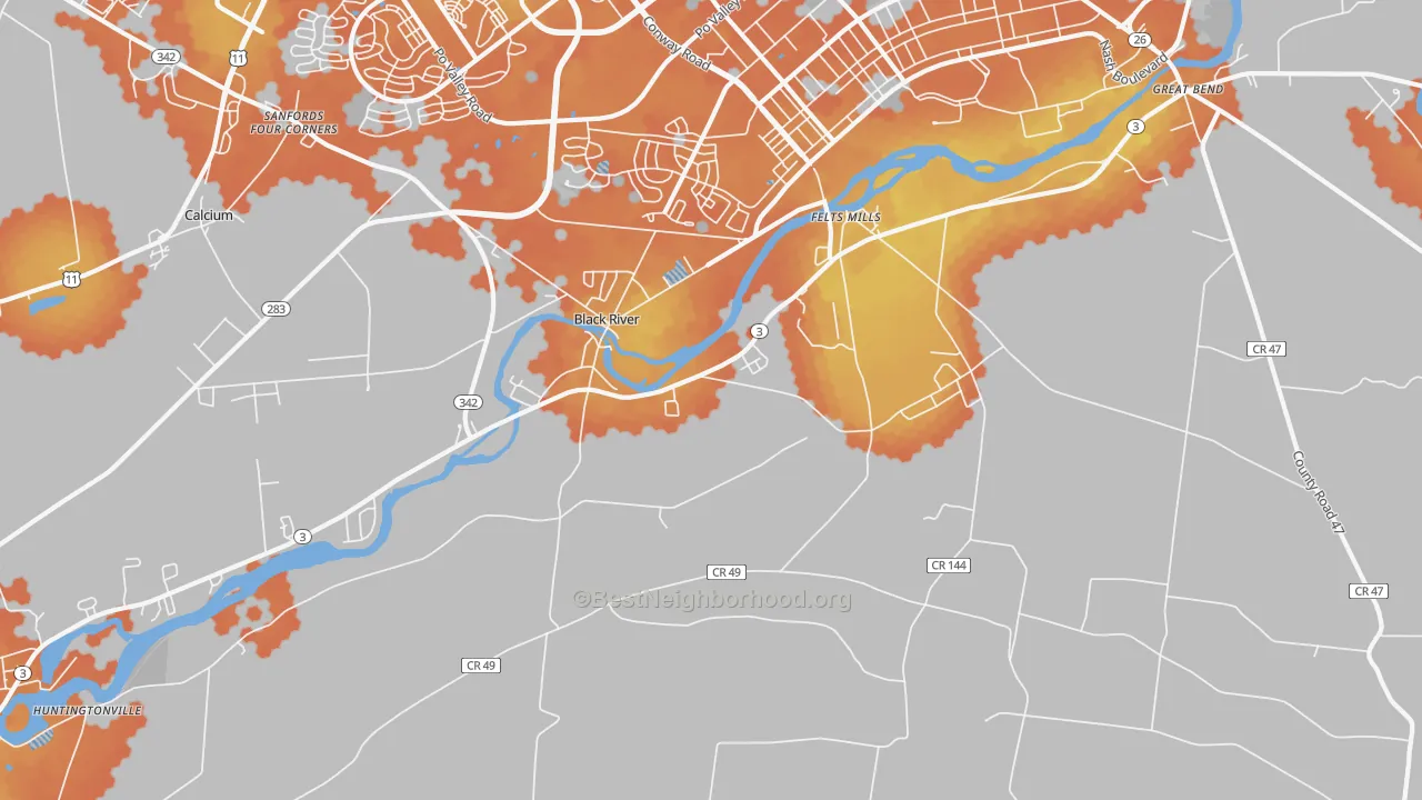 Bike Grade map of 13612, NY
