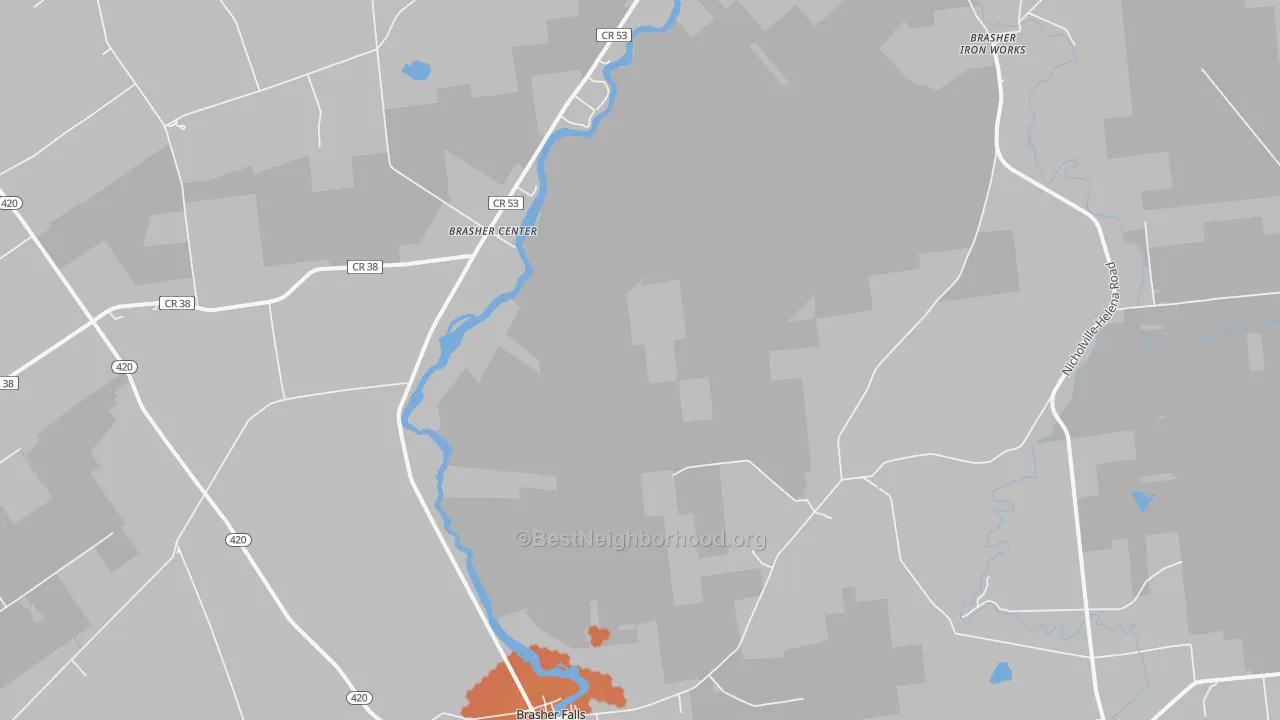 Bike Grade map of 13613, NY