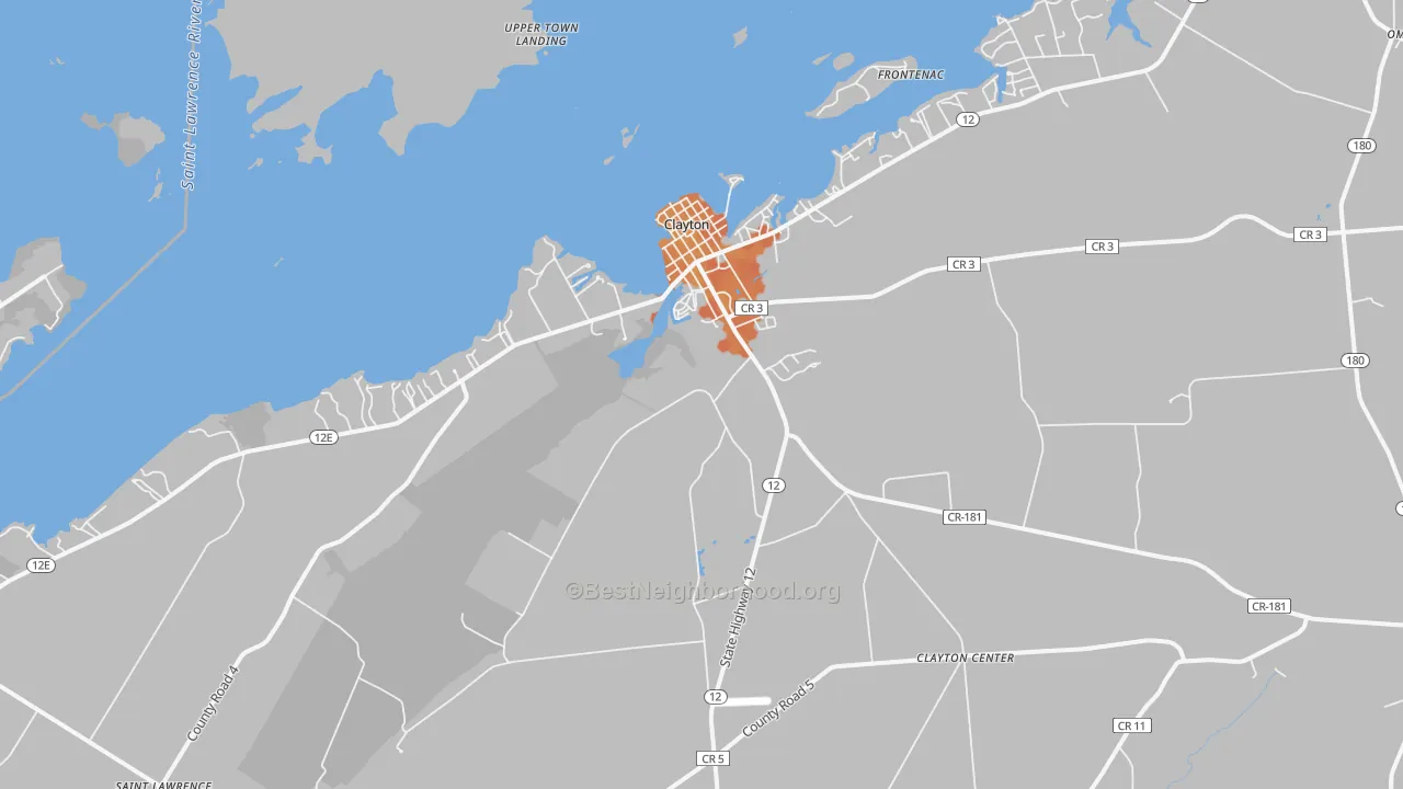 Bike Grade map of 13624, NY