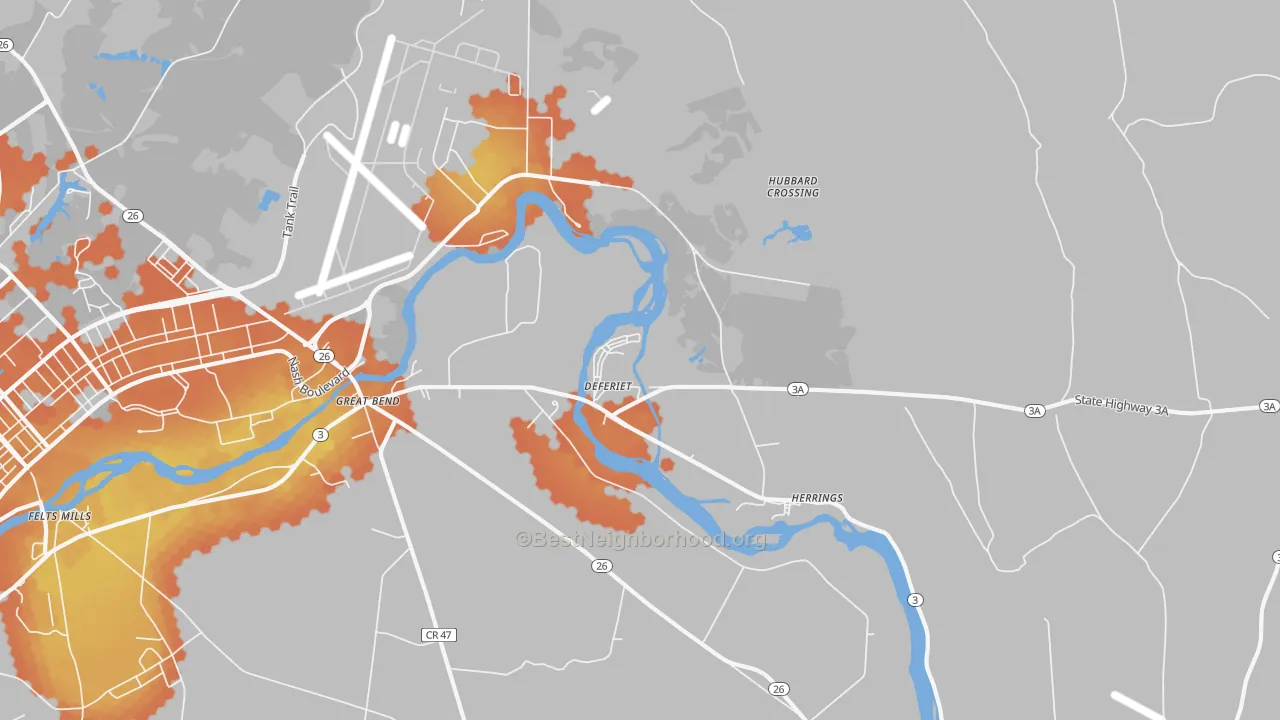 Bike Grade map of 13628, NY