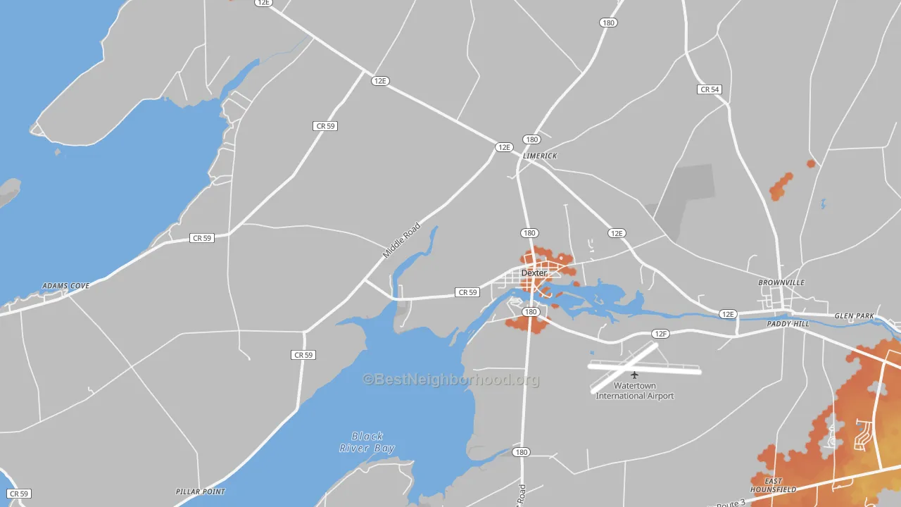Bike Grade map of 13634, NY