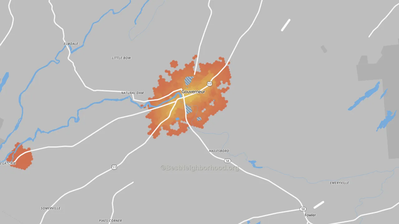 Bike Grade map of 13642, NY