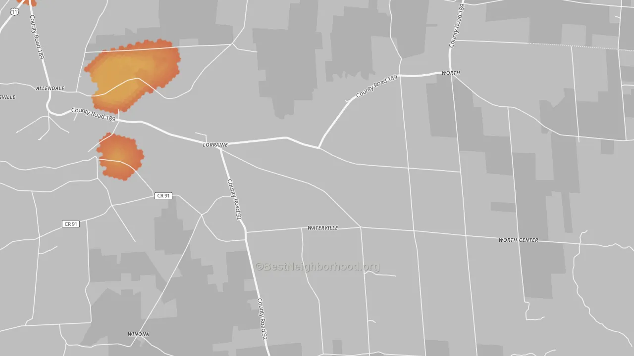 Bike Grade map of 13659, NY