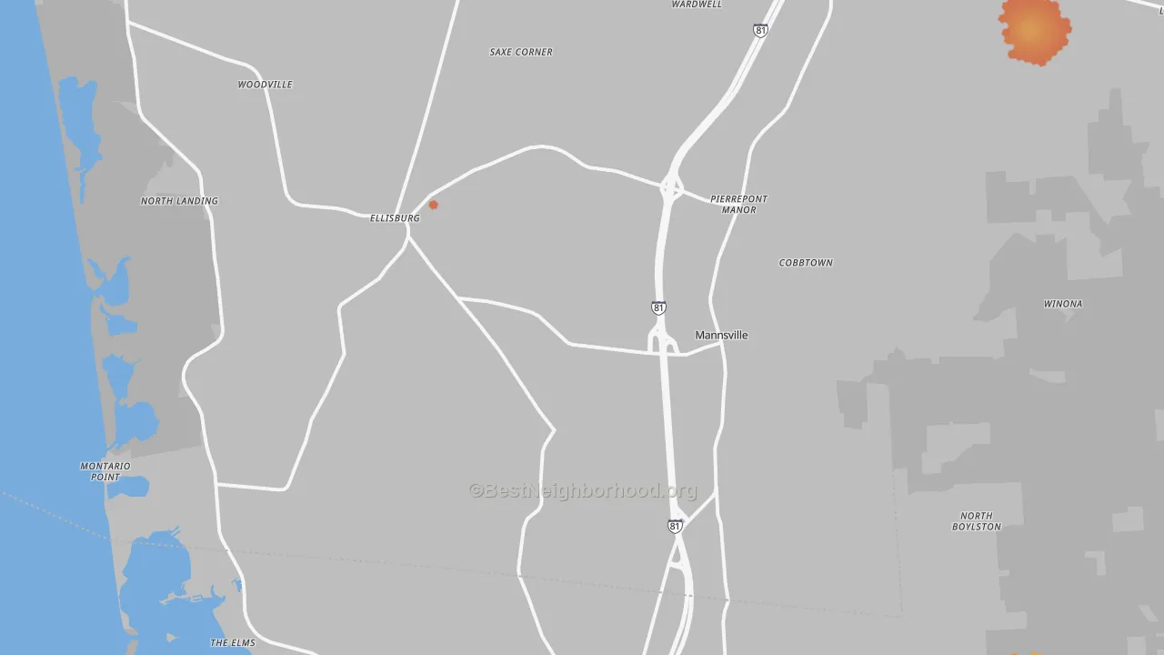 Bike Grade map of 13661, NY