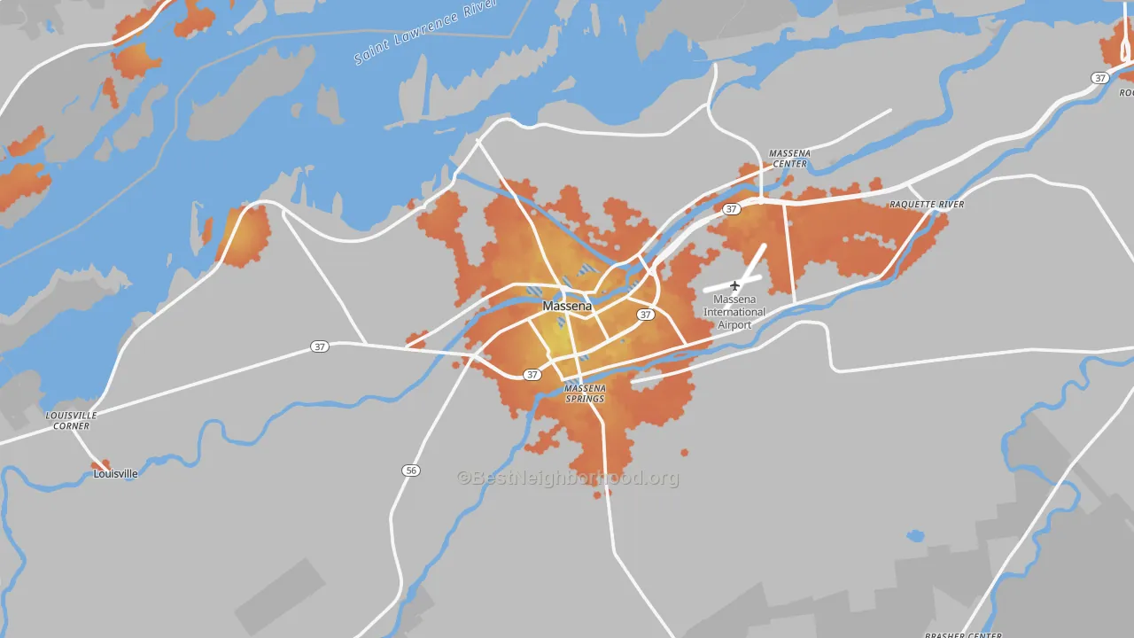 Bike Grade map of 13662, NY