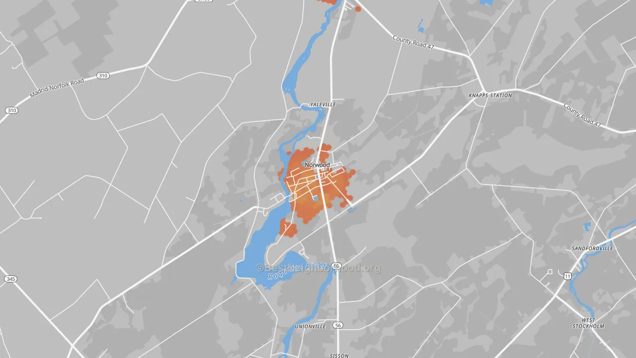 Bike Grade map of 13668, NY