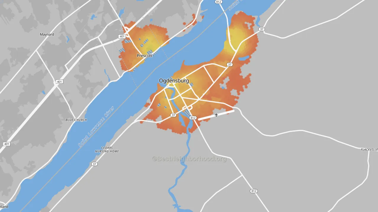 Bike Grade map of 13669, NY
