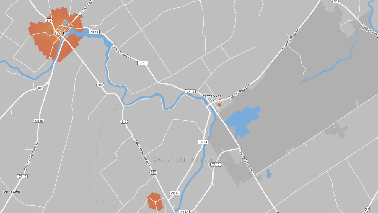 Bike Grade map of 13680, NY