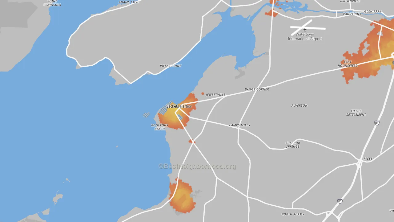 Bike Grade map of 13685, NY