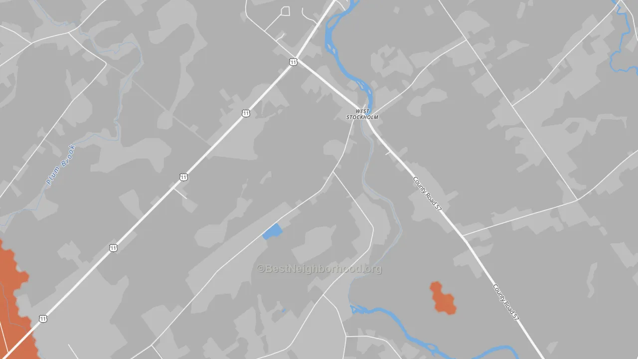 Bike Grade map of 13696, NY