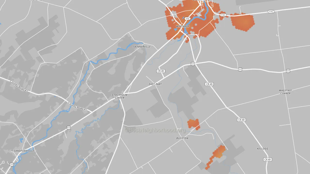 Bike Grade map of 13697, NY