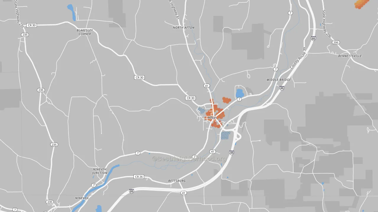 Bike Grade map of 13730, NY