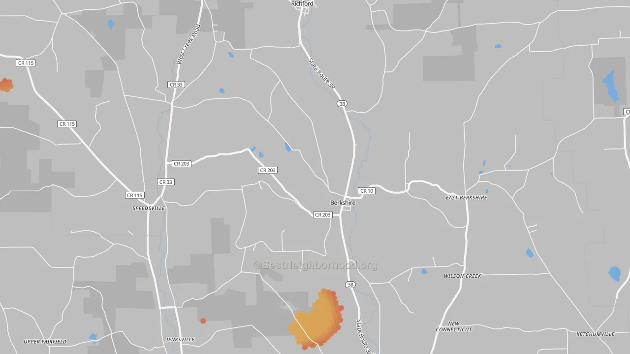 Bike Grade map of 13736, NY