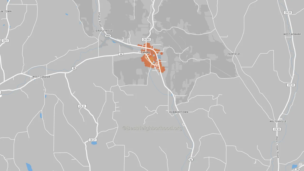 Bike Grade map of 13743, NY