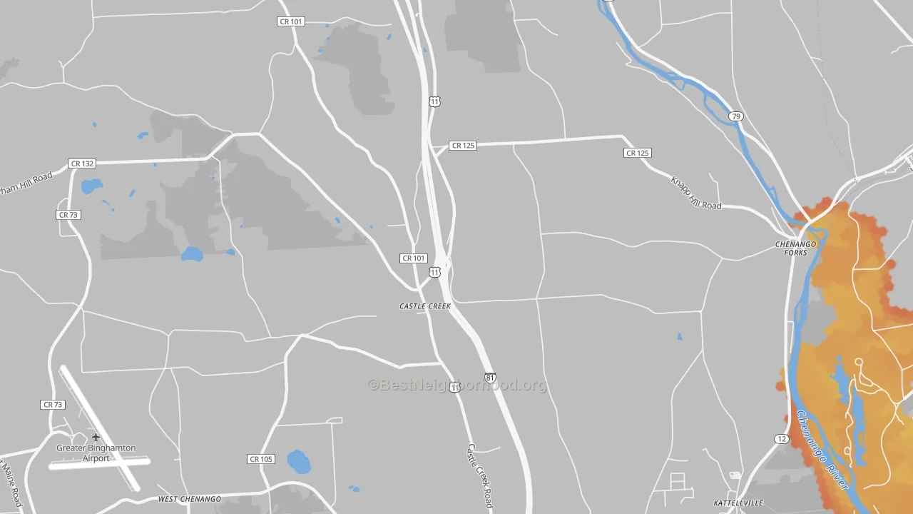 Bike Grade map of 13744, NY