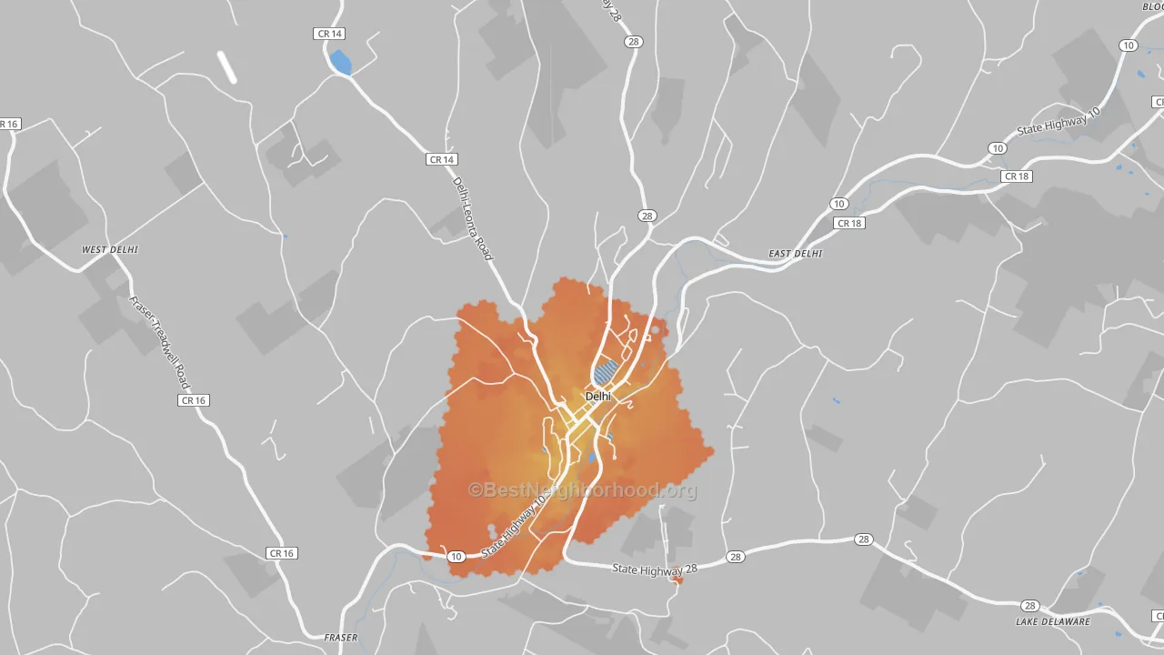 Bike Grade map of 13753, NY