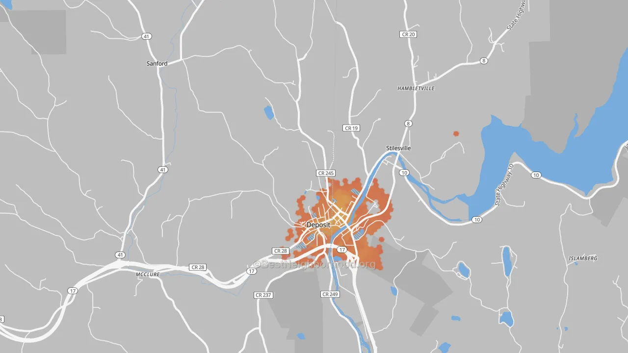 Bike Grade map of 13754, NY