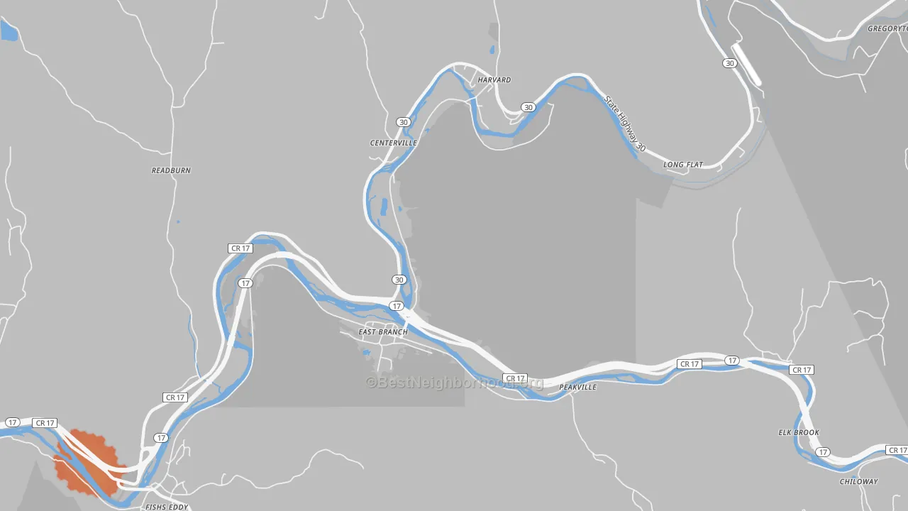Bike Grade map of 13756, NY