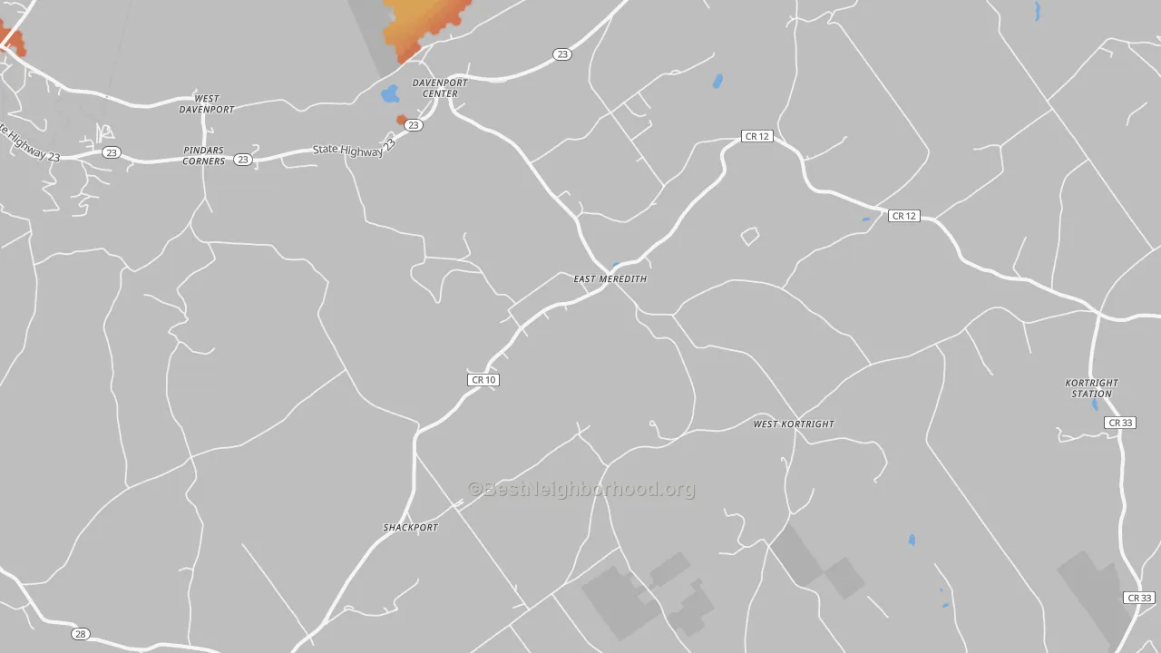 Bike Grade map of 13757, NY