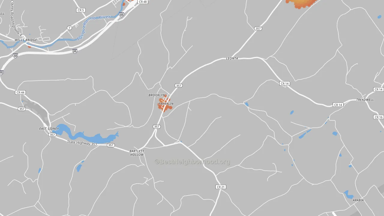 Bike Grade map of 13775, NY
